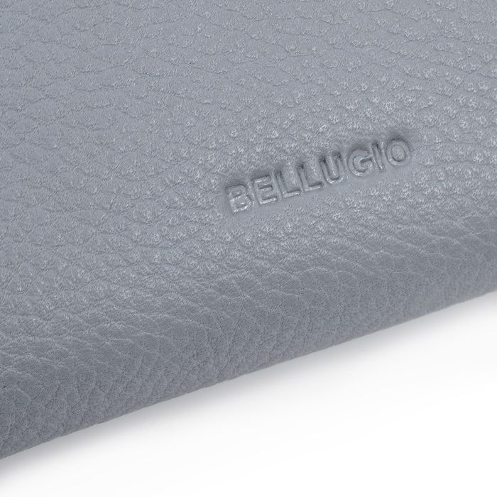 Portfel damski skóra poziomy duży elegancki RFID - jasno niebieski