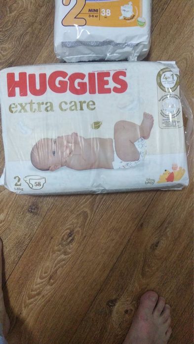Підгузки Huggies Extra Care розмір 2 (3-6 кг), 58 штук