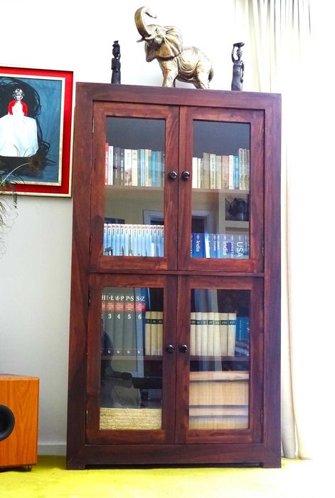 Regał na książki, witryna, biblioteczka z AlmiDecor - palisander