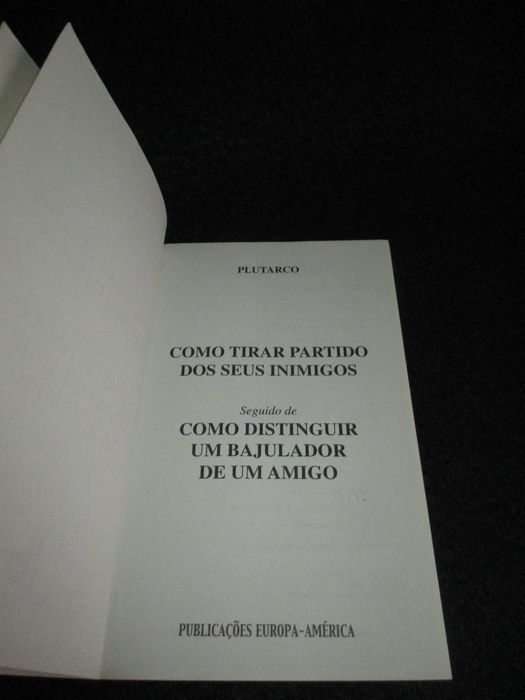 Livro Como Tirar Partido dos Seus Inimigos Plutarco