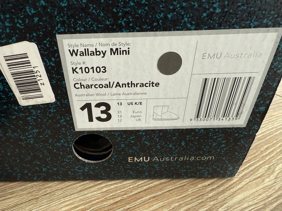 Oryginalne buty zimowe EMU szare 31 wallaby mini