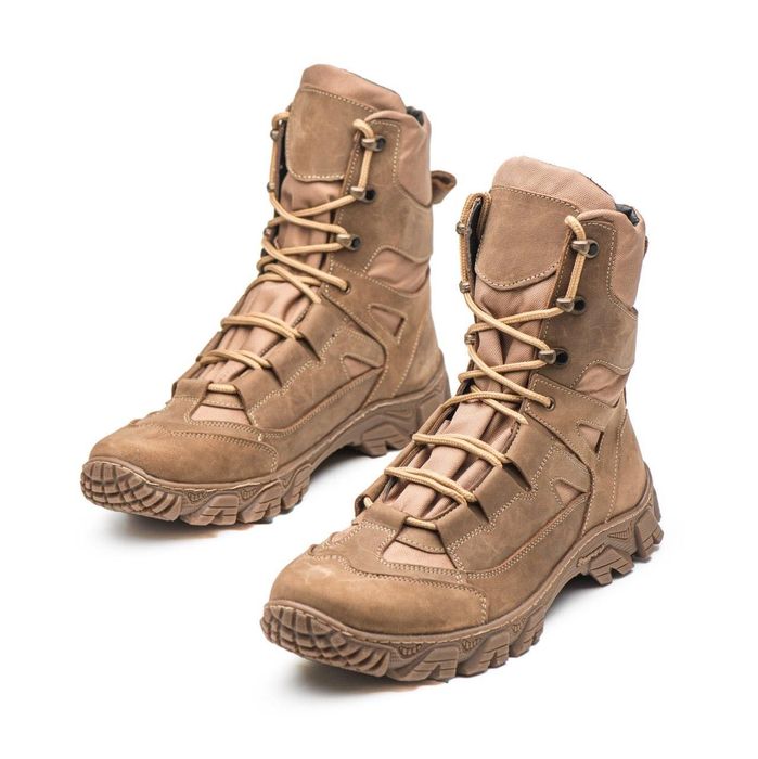 Шкіряні берці чоловічі тактичні койот хакі чорні берцы кожаные берци