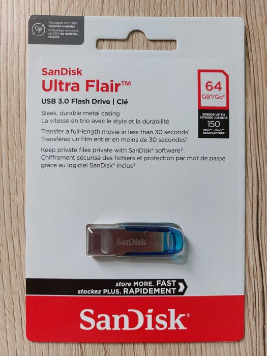 Pendrive, pamięć przenośna SanDisk Ultra Flair 64GB USB 3.0 NOWY!!!