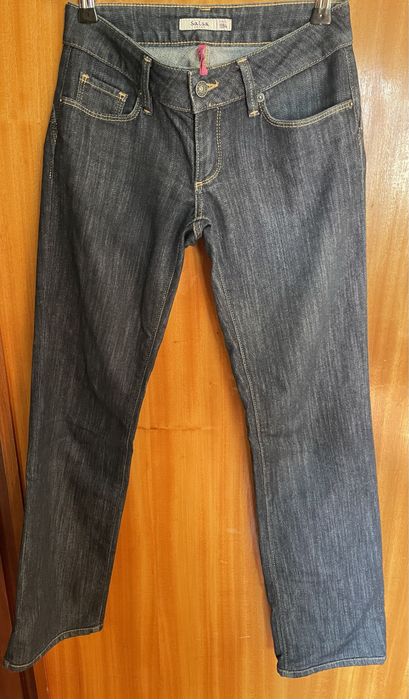 Calça de ganga azul salsa