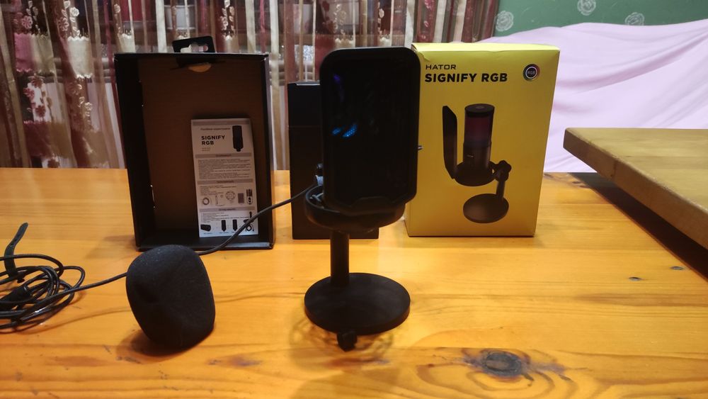 Микрофон Hator Signify RGB USB — как новый / для стрима, игр, Discord