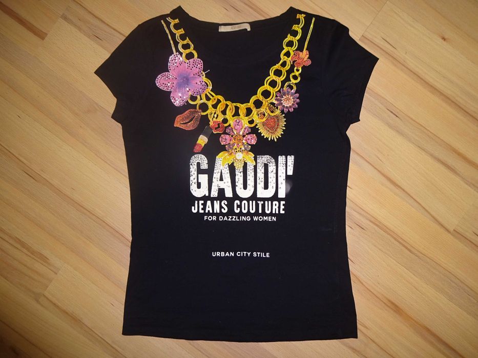 GAUDI Jeans Couture LUX oryg. bluzka koszulka tshirt krótki rękaw M