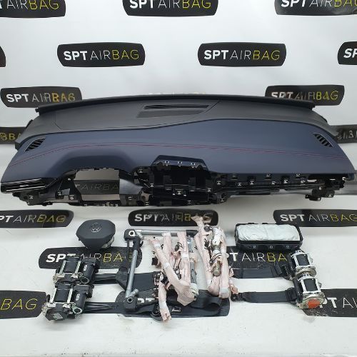 VW ID 4 ID4 GTX DESKA ROZDZIELCZA CZERWONA NITKA KONSOLA KOKPIT PULPIT PODUSZKI AIRBAG AIR BAG PASY KIT SET