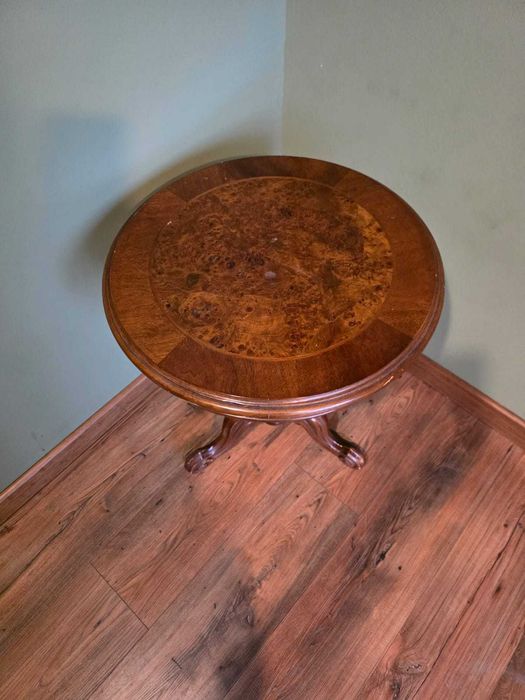 Okrągły stolik fornirowany, intarsja #16 Stylowy Węgrów