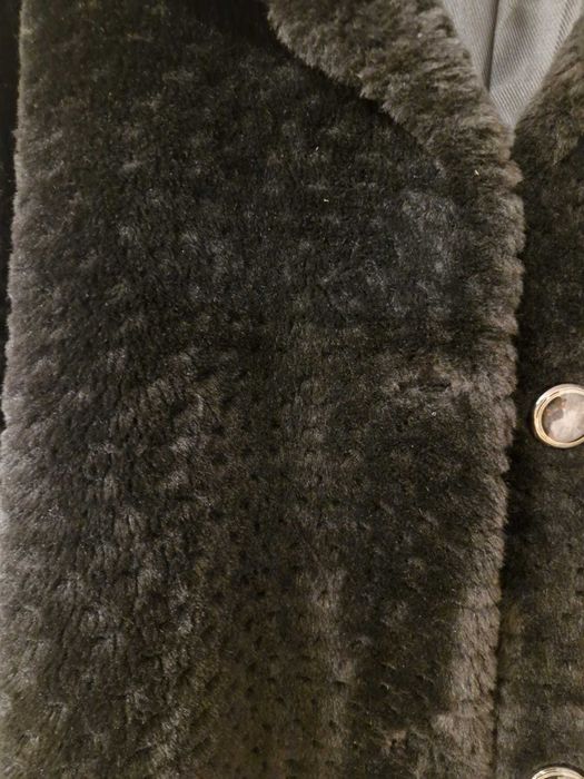 Eleganckie damskie futerko, czarne, DFN