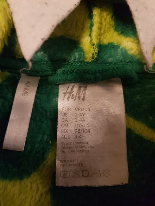 Szlafrok na basen  h&m 98-104 dinozaur