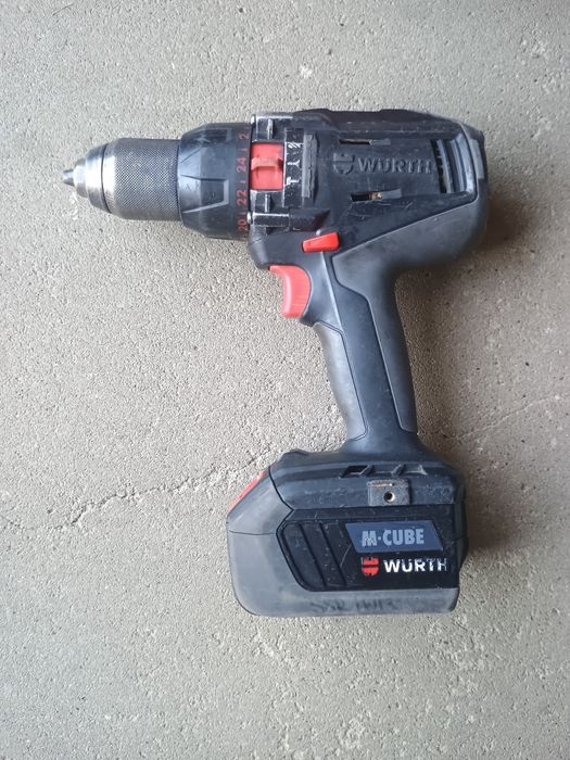 Bardzo mocna wkrętarka z udarem Wurth ABS 18 Power Combi + Aku 18 V m- cube