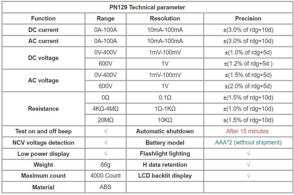 Струмові кліщі-мультиметр Aneng pn129/130 (Токовые клещи-мультиметр)