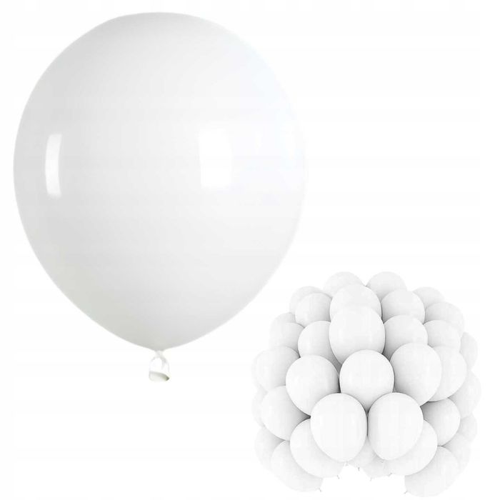 Balony lateksowe 10-calowe BIAŁE kpl 25 szt ok. 25 cm