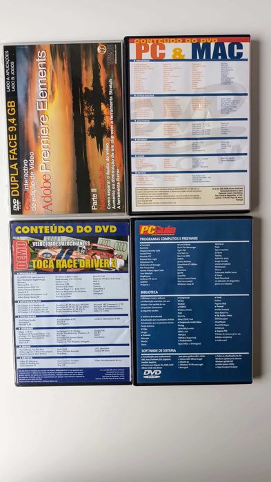 4 DVD - PC e MAC - diferentes programas informáticos e jogos