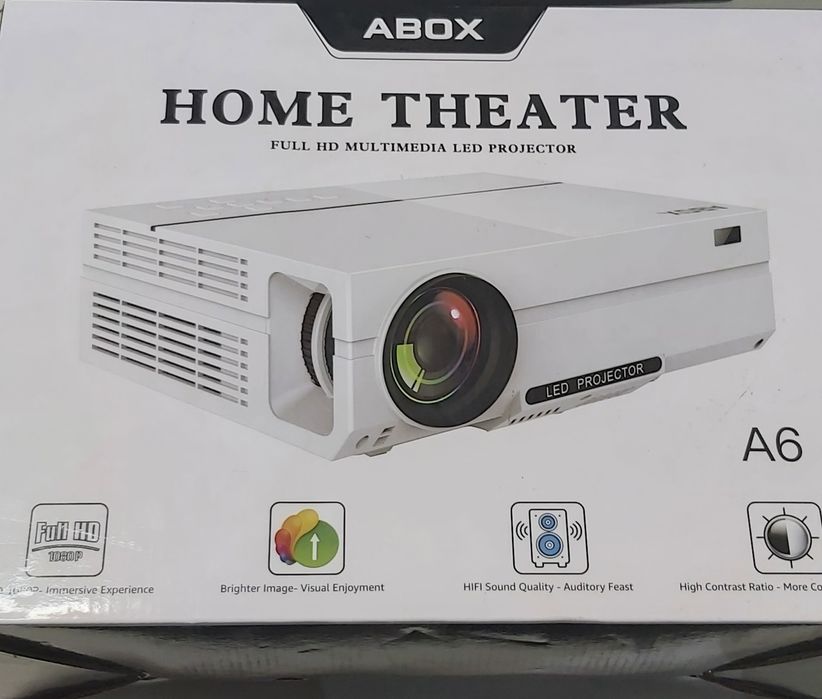 Projetor de vídeo portátil ABOX A6 para home theater 1080p novo
