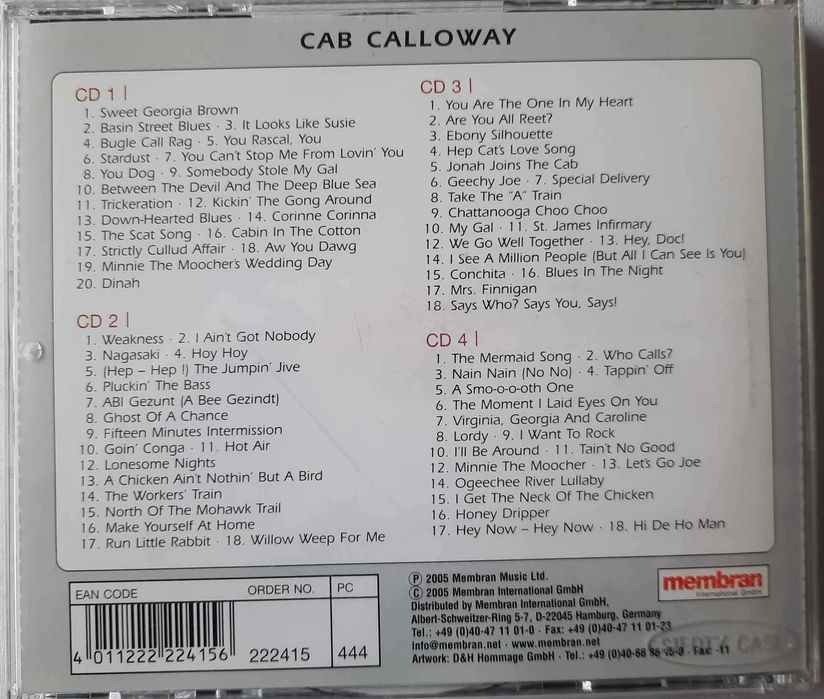 Cab Calloway The Scat Song CD JAZZ