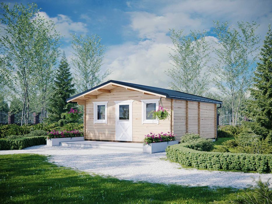 Drewniany domek letniskowy Nela 32 m2 - ROD, ośrodek wypoczynkowy