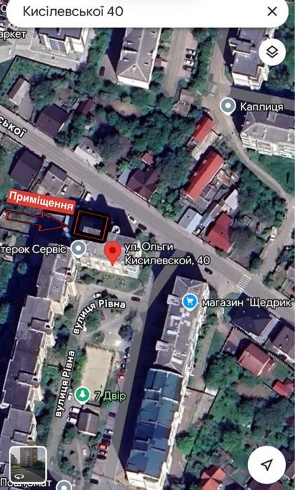 Оренда приміщення Кисілевської