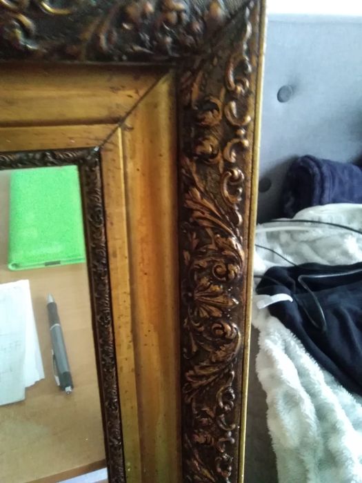 Rama do obrazu lustra drewniana zlocona starocie kolekcje