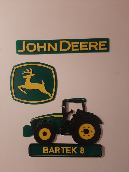 John Deere traktor tabliczka na tort ozdoba