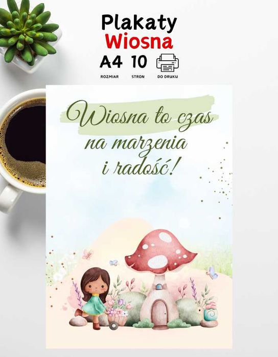 Plakaty motywacyjne dla dzieci do druku A4 – Wiosna