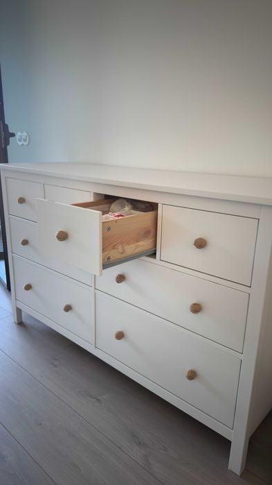 Cómoda IKEA HEMNES 8 Gavetas Branca | Madeira Maciça | Puxadores Custom
