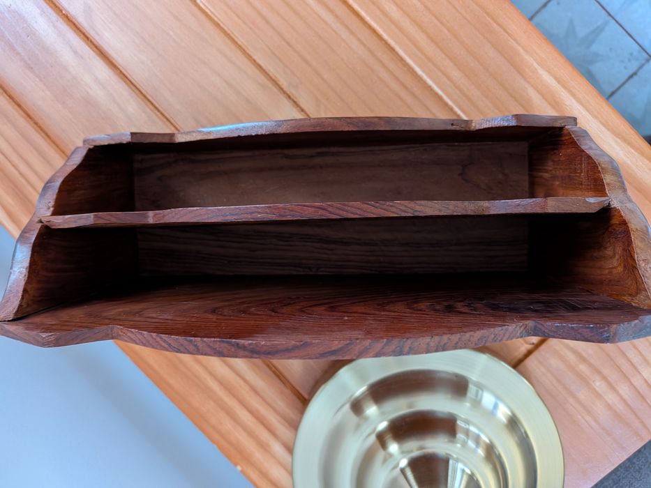 drewniany organizer na biurko indyjski kolonialny drewno egzotyczne