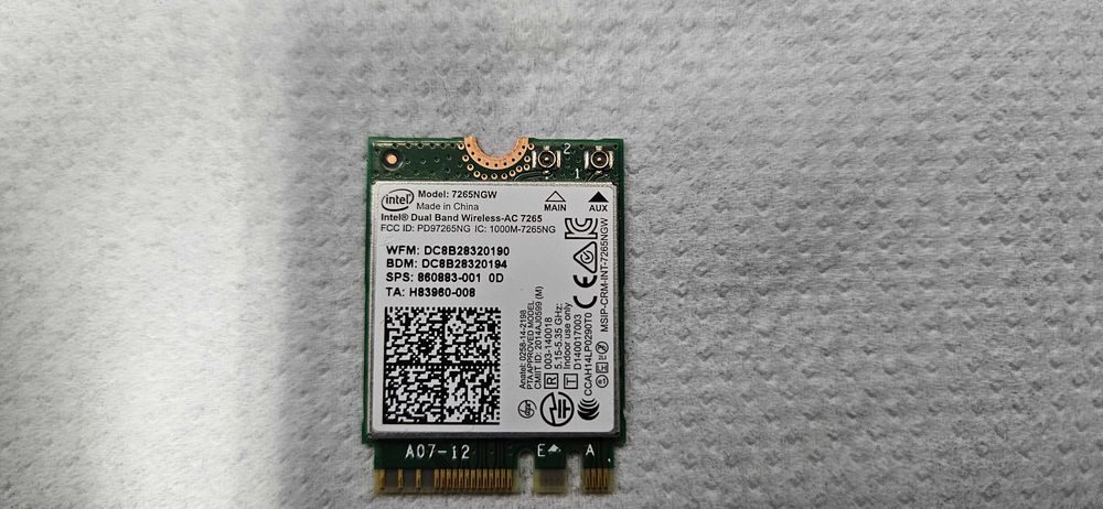 Karty WIFI do laptopów i nie tylko, wszystkie 100% sprawne. Killer 1650, Intel AX201NGW..
