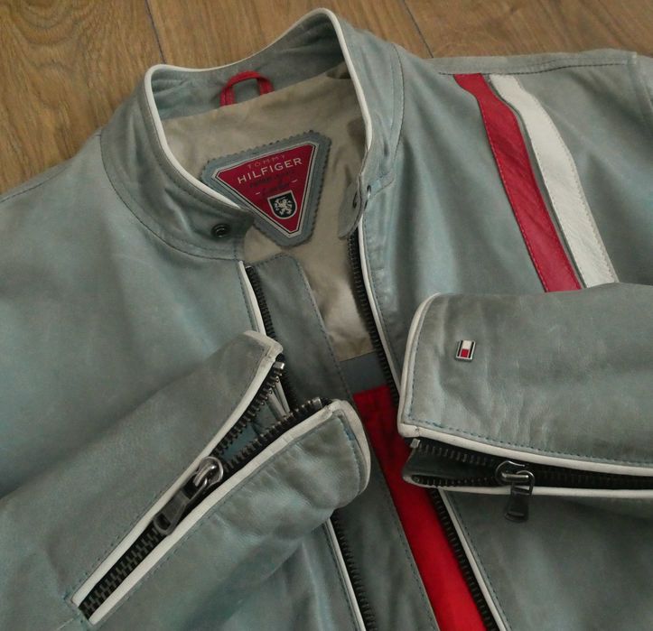 Kurtka skórzana męska TOMMY HILFIGER skóra BIKER 52/L