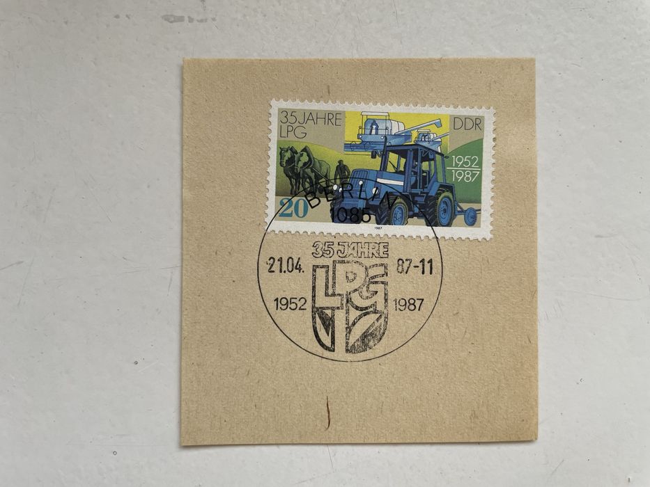 Znaczek DDR 1987 – 35 lat LPG, rolnictwo NRD