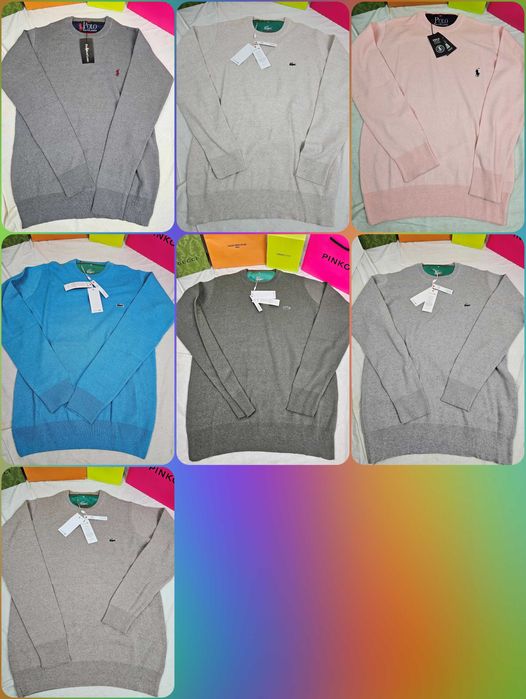 Sweterki męskie Lacoste Ralph Lauren nowość bawełna hit