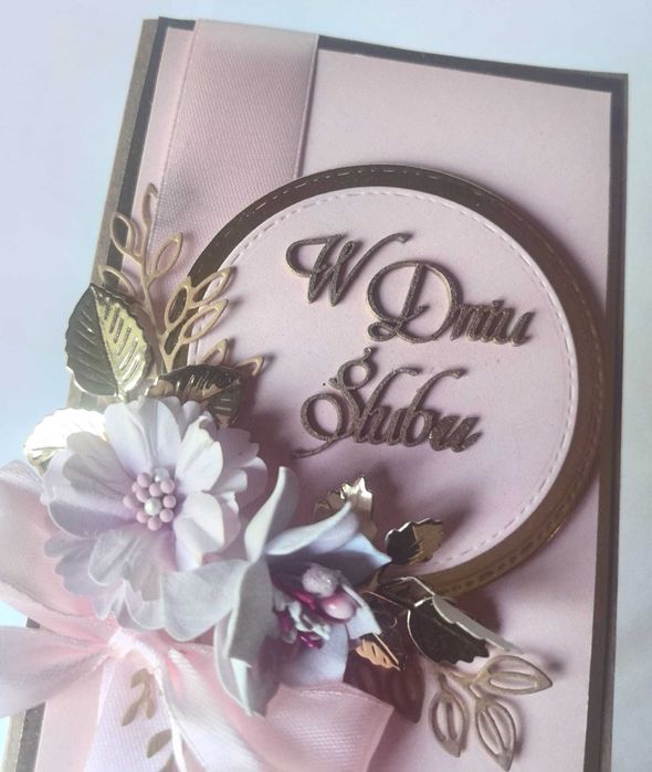 Ręcznie robiona kartka ślubna z pudełkiem 3D W Dniu Ślubu personalizacja