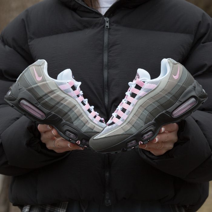 Кросівки Nike Air Max 95 Grey Lack Rose premium | Кроссовки Найк жіночі чоловічі
