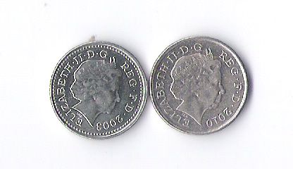Продам недорого монеты Англии, номиналом 5 пенсов.