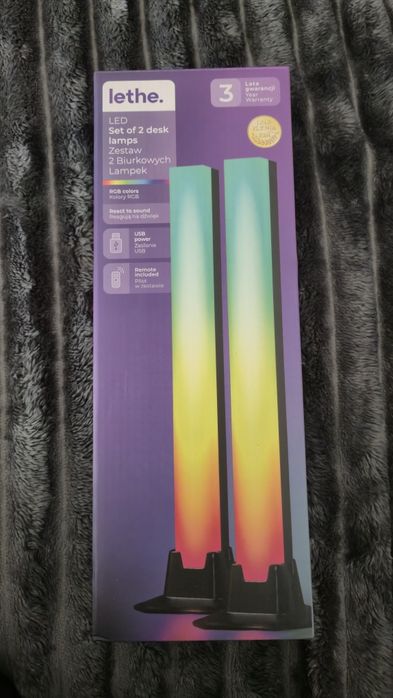 Zestaw 2 biurowych lampek LED RGB
