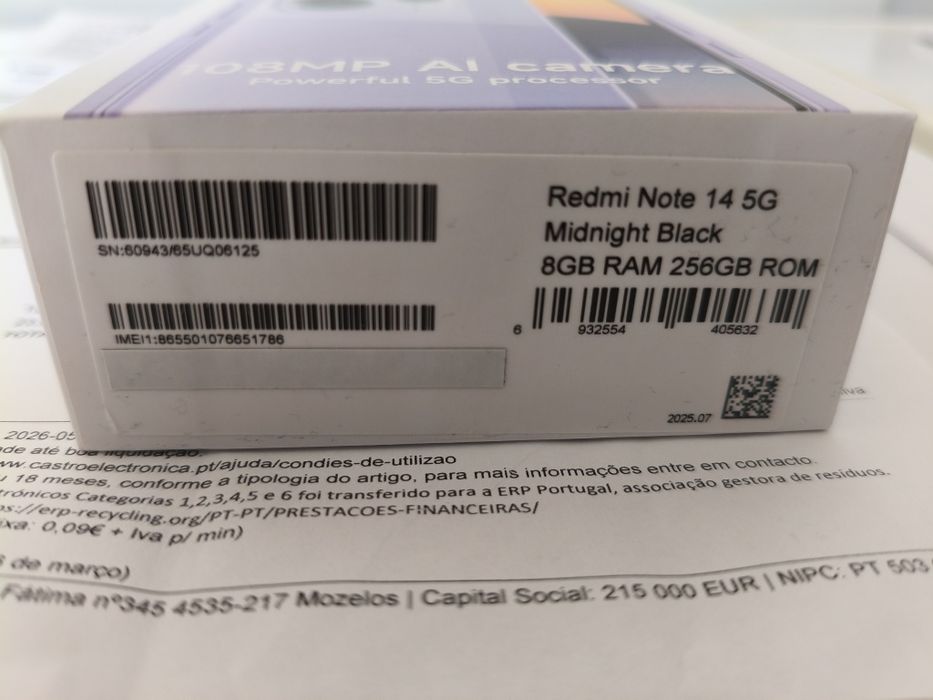 Redmi note 14 Preto