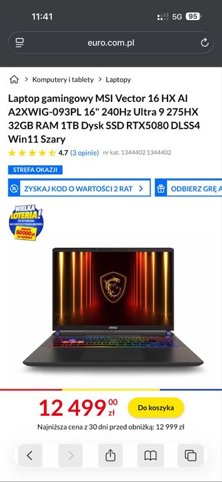 Laptop gamingowy MSI Vector 16 HX RTX5080