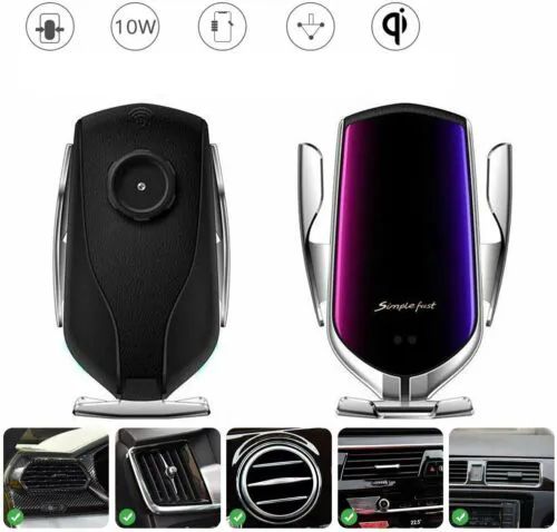 Uchwyt Na Kratę Nawiewu Srebrny Samochodowy Z Indukcyjną Ładowarką