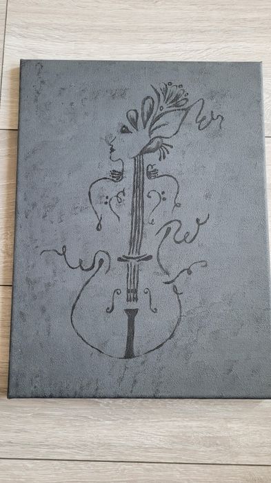 Obraz akrylowy na płótnie 30x40 cm – abstrakcyjny instrument smyczkowy