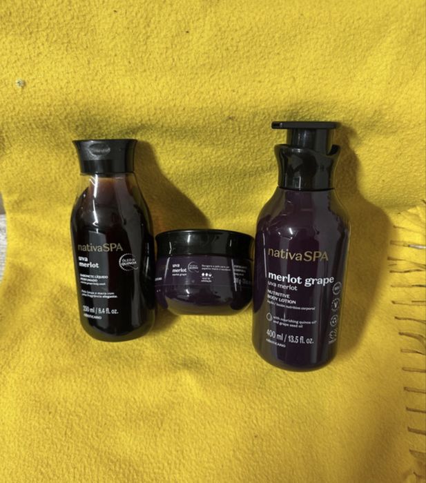 Coffret Nativa SPA Uva Merlot - Esfoliante + Gel de Banho + Creme Corporal | Novo | Selado