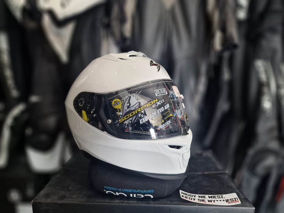 MotoSzafa Kask SCORPION EXO-R1 EVO AIR FIM 1 SOLID PEARL gratisy/raty!