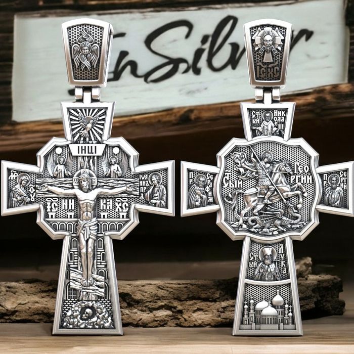 Срібний 24грам хрестик кулон серебряная срібло серебро крестик 925