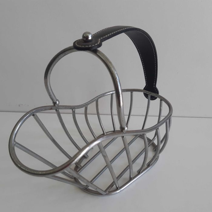 Cesto Metálico Suporte Inox p/ Servir Garrafa Vinho