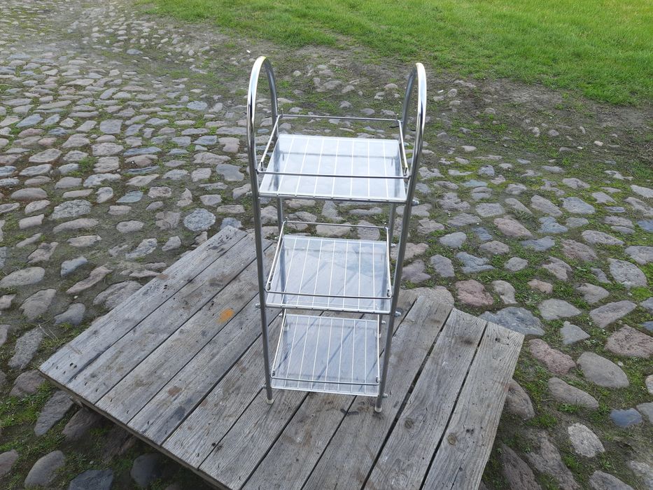 Regał metalowy chromowany łazienkowy 74x25x25