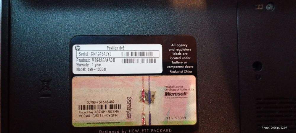 Ноутбук hp Pavilion dv6