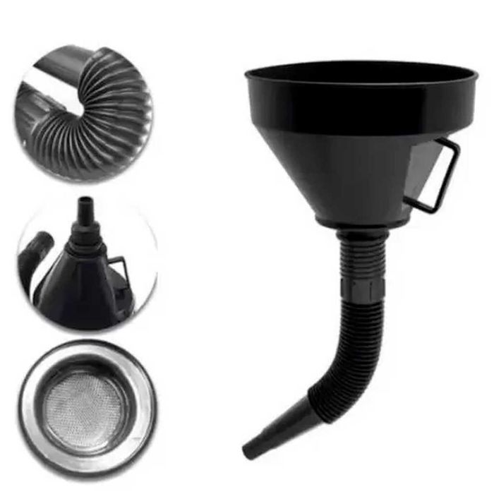 Funil de plastico para moto auto com filtro combustivel Oleo
