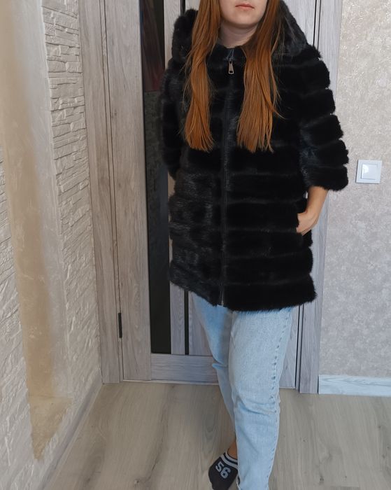 Натуральна норкова шуба-трансформер