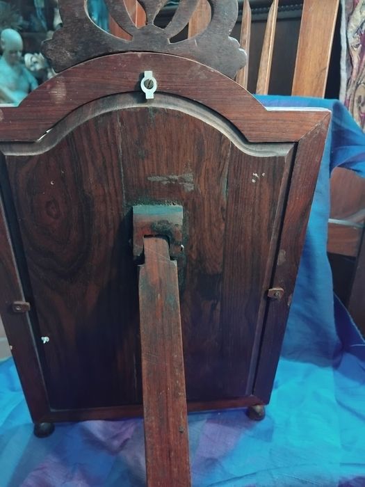 Muldura porta retratos  em prata e madeira de pausanto