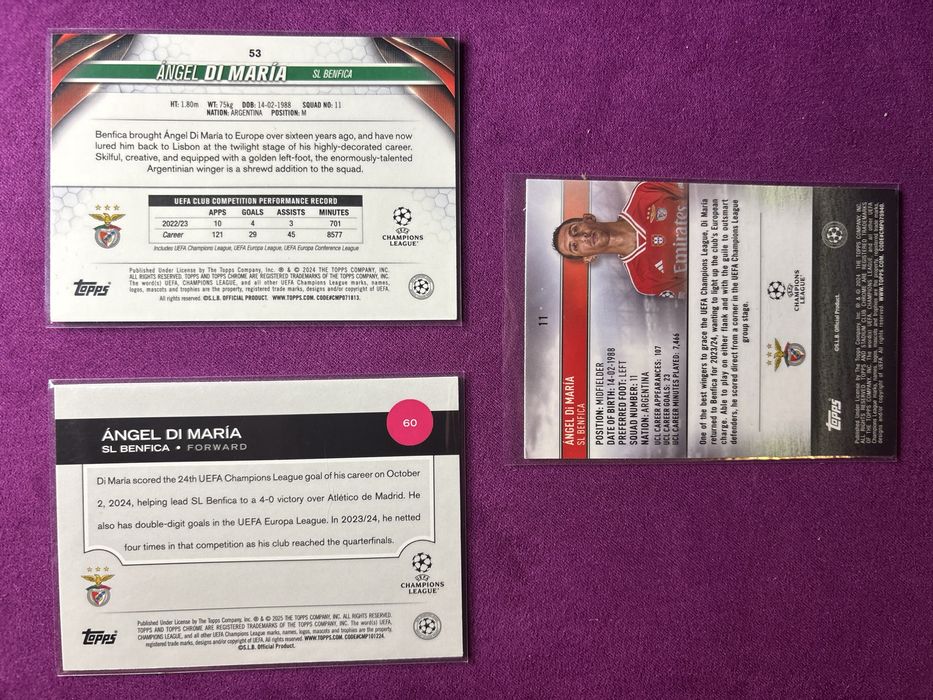 Cartas Di Maria Benfica topps