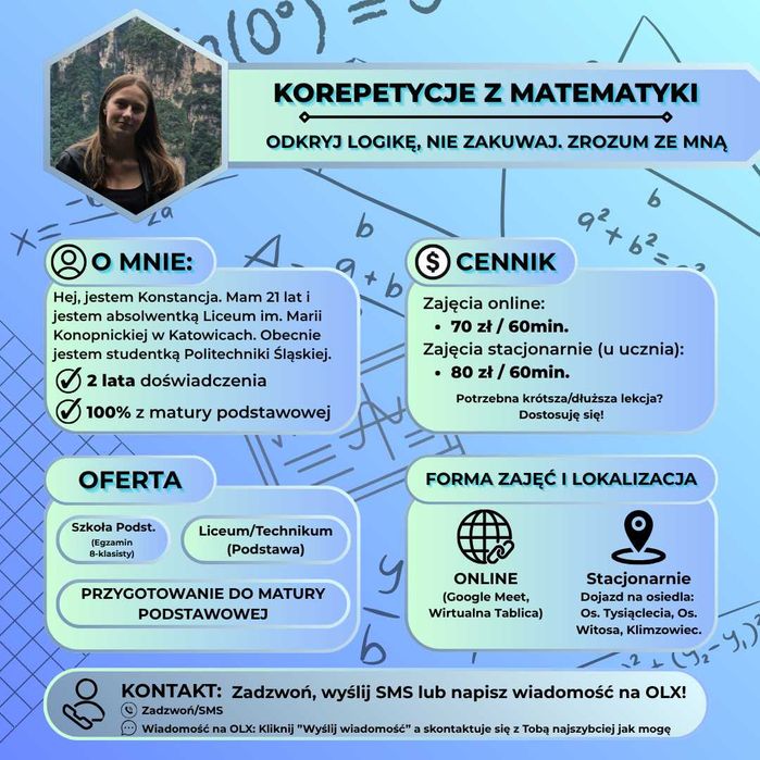 Korepetycje z Matematyki | Stacjonarnie & Online | E8 | Matura